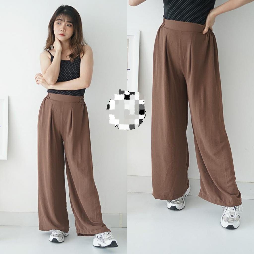 BEFAST - ZFS OOTD WANITA CELANA NIA / 776 HIGHWAIST CRINCLE KULOT / Celana Kulot Panjang Wanita / Pakaian Wanita Kerja Casual / Outfit Daily Wanita Remaja ABG / Kulot Polos Formal / Fashion kekinian Wanita Terlaris / OOTD Ala Wanita Korean Style