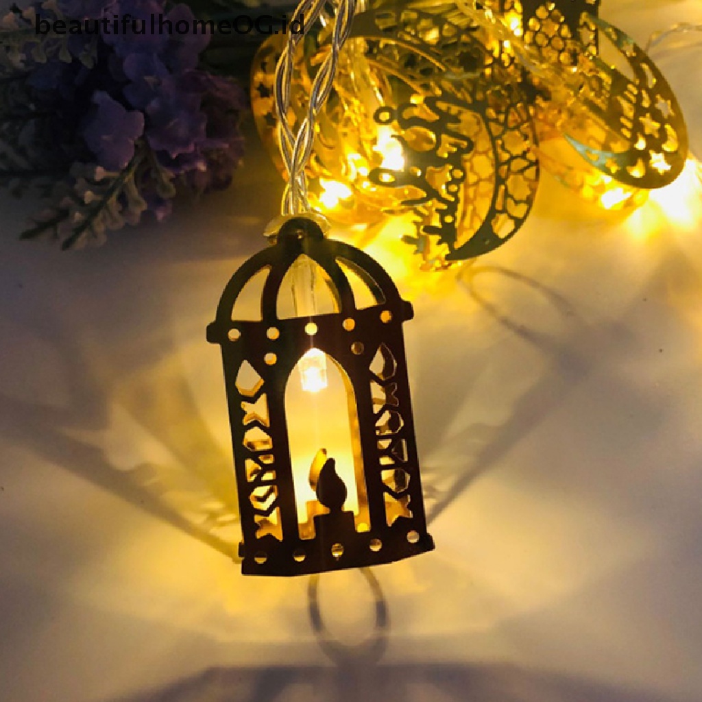 // Beautifulhomeog.id// Hiasan Ramadhan Bulan Bintang Lampu String Led Dekorasi EID Mubarak Untuk Rumah **