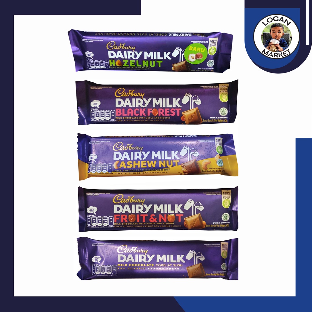 

Cadbury Cadburry Dairy Milk Coklat Cokelat 62gram 62 gram (ex 65gram 65 gram)