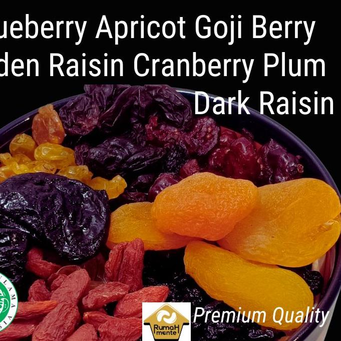

♠ TRAIL MIX 7 BUAH KERING 500GR BLUEBERRY CRANBERRY DARK RAISIN GOLDEN RAISIN GOJIBERRY PLUM APRICOT (CEMILAN DIET) ♪