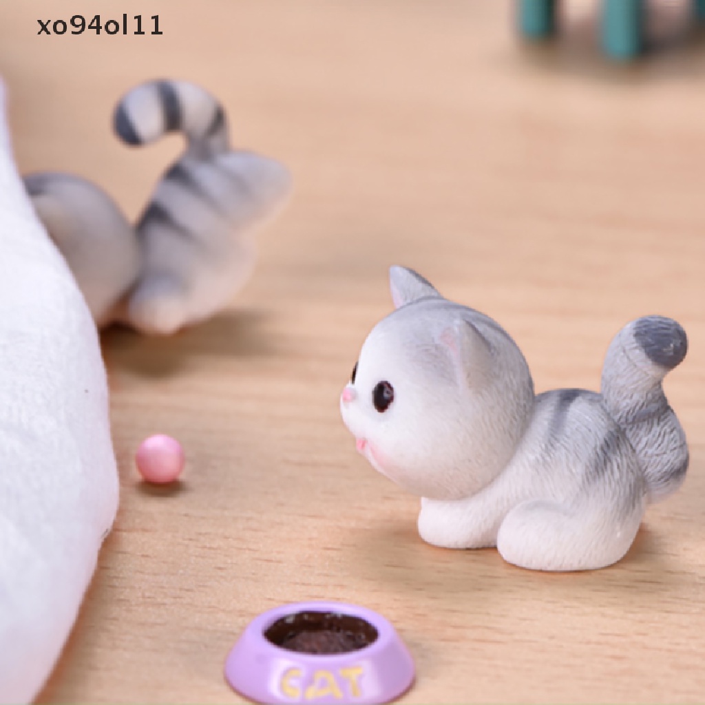 Xo Patung Miniatur Kucing Lucu Mainan Anak Kucing Mini DIY Micro Landscape Home Decor OL