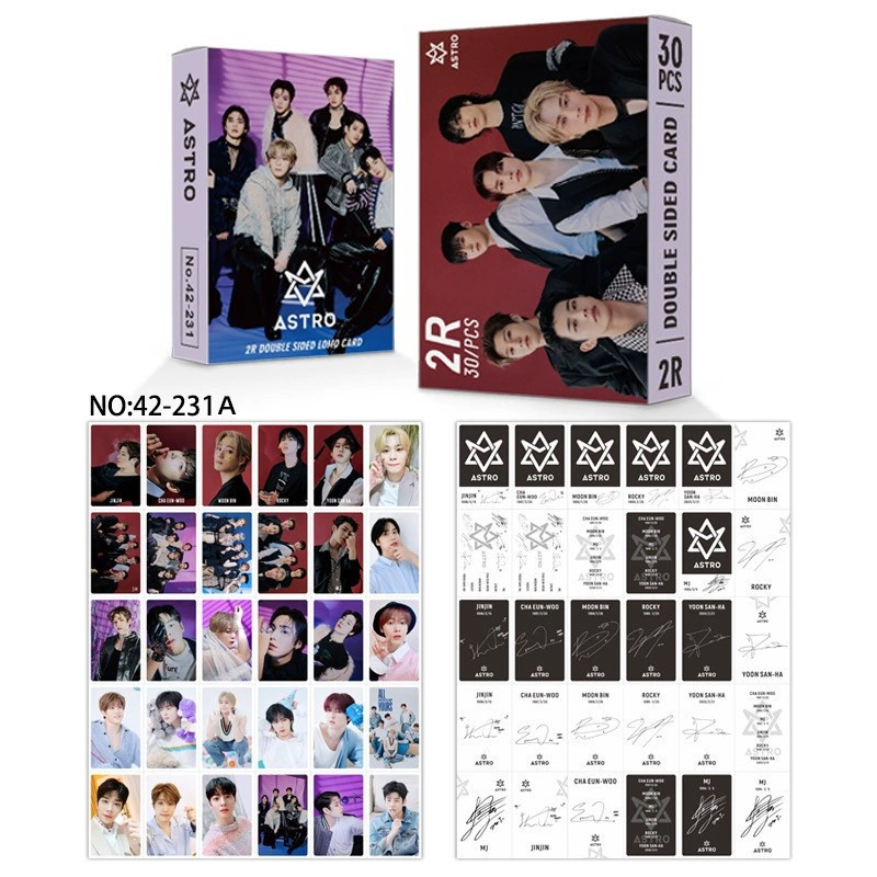 30 Pcs / Box 2R GOT7 SEVENTEEN ASTRO STRAY-KIDS Album Double-sided Photocard LOMO Card In Stock New Arrival