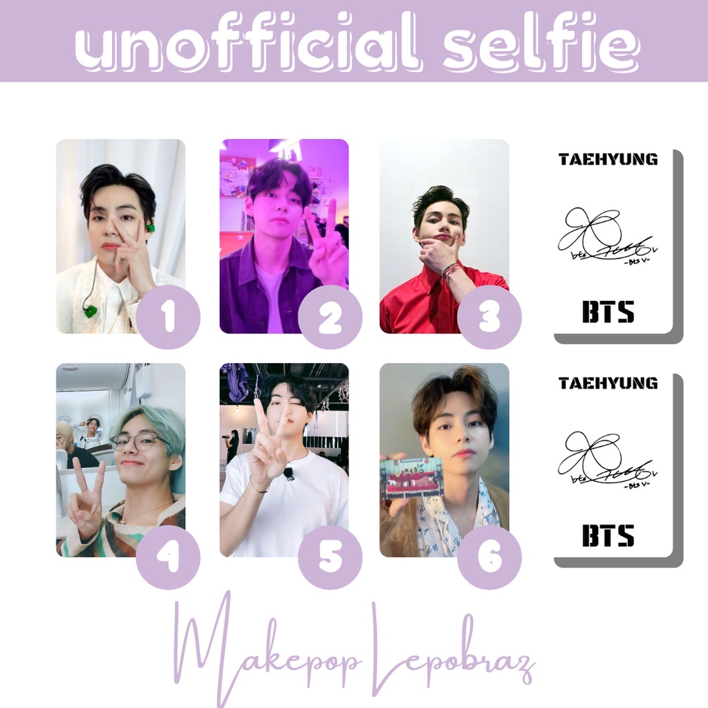 [MIN. 3 PC] BTS UNOFFICIAL SELFIE - BOYFRIENDABLE PC TAEHYUNG V JIN JIMIN RM JHOPE SUGA JUNGKOOK