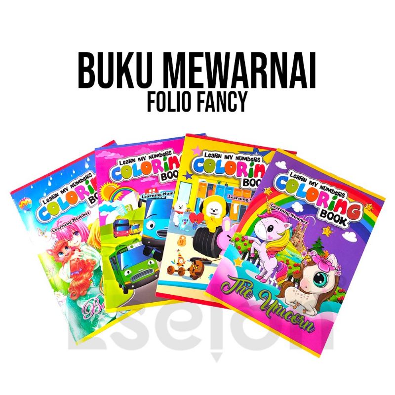 buku mewarnai + menulis angka