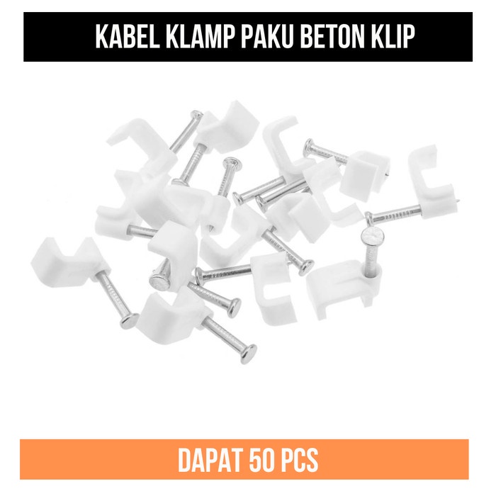 Kabel Klem Clamp Listrik 6mm Paku Beton Cable Clip Klip