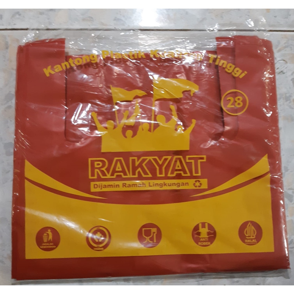 Kantong Plastik Kresek Merah Berat 400gr Ukuran 17 24 28 35 40 Bahan HDPE