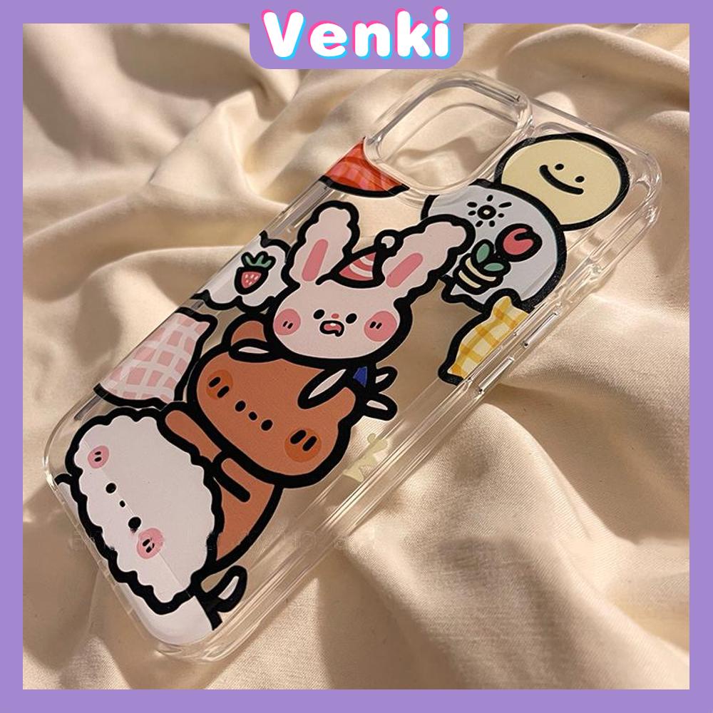 Case For iPhone 11 Soft TPU Clear Space Case Cute Cartoon Animals Case Plating Buttons Camera Protection Shockproof For iPhone 14 13 12 11 Plus Pro Max 6 7 8 Plus XR XS