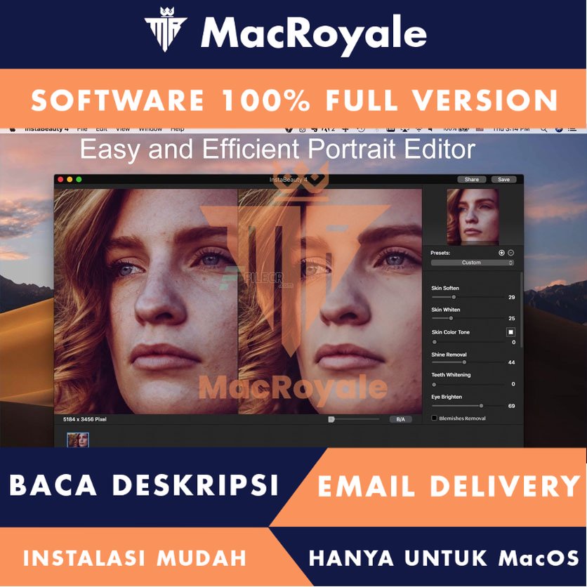 [MacOS] InstaBeauty 4 Face Retouch Full Version Lifetime Full Garansi