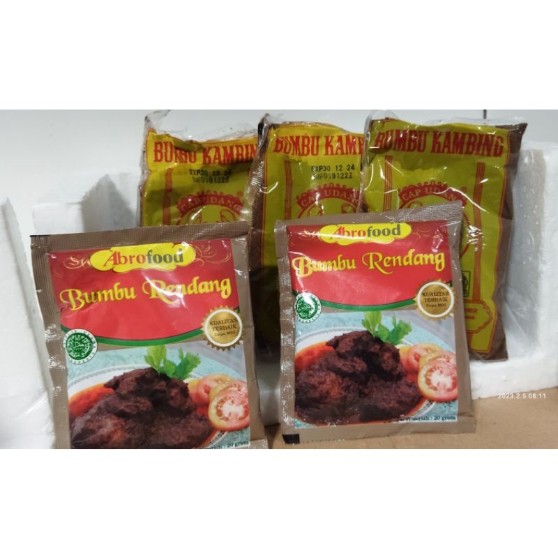 

Paket hemat 3 Bumbu Kambing free 2 Bumbu rendang Abrofood