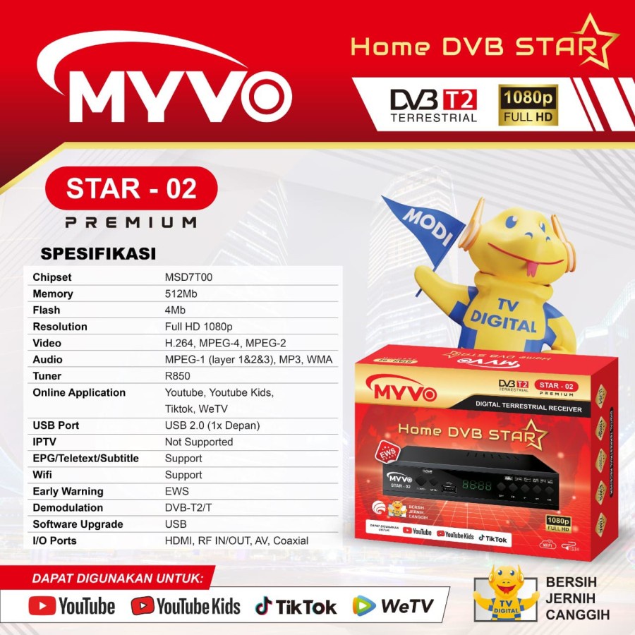Set Top Box Digital TV DVB - T2 / Tatakan STB