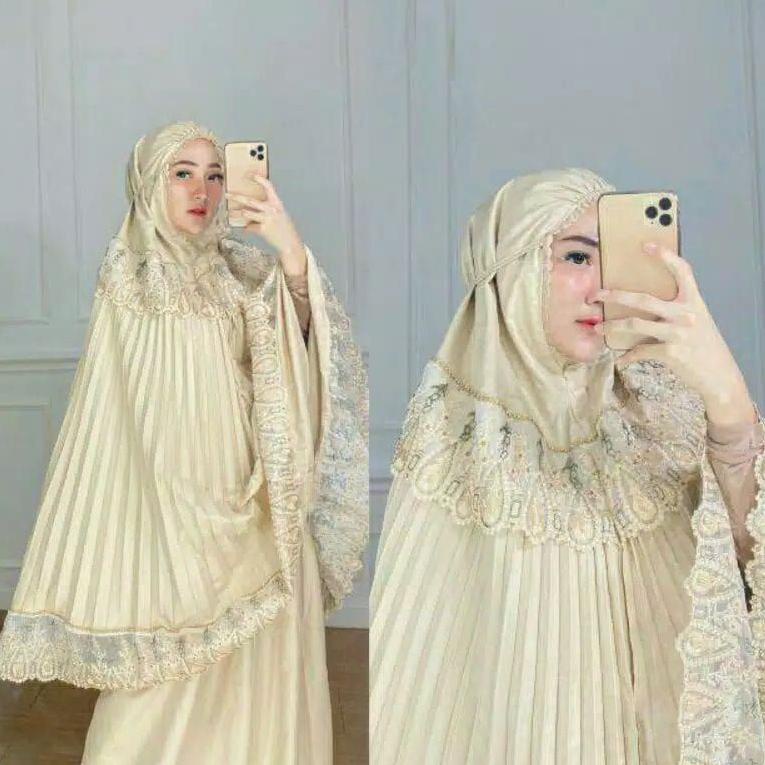 LANGSUNG ORDER Mukena plisket mata Swarovski dewasa