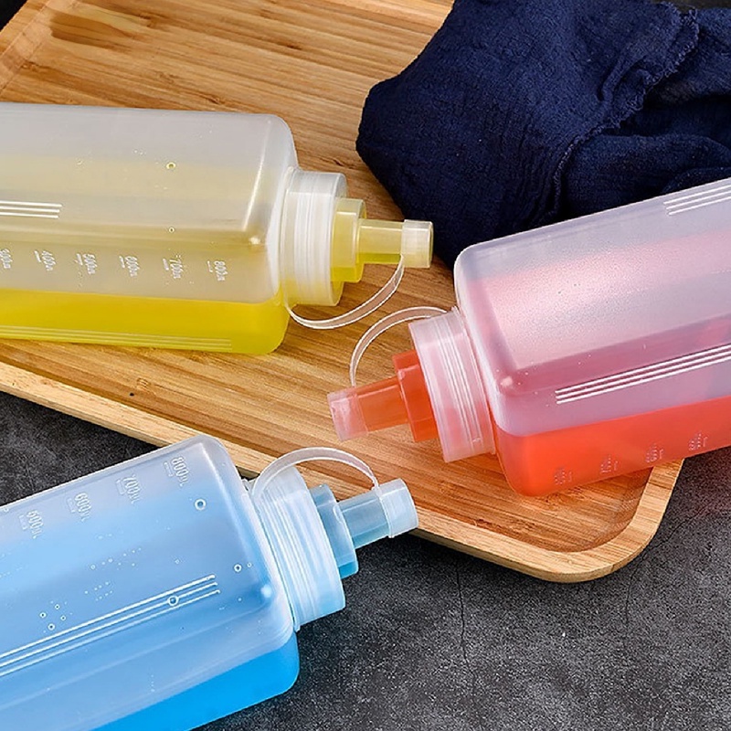 800 / 1000ML PE Condiment Large Caliber Squeeze Bottles / Plastic Dustproof Squeeze Sauce Bottle for Jam Ketchup Sauces Storage Kitchen Gadget