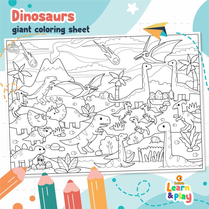 JUMBO COLORING SHEET LEMBAR MEWARNAI BESAR GIANT POSTER DOODLE RAKSASA - Jungle Animals
