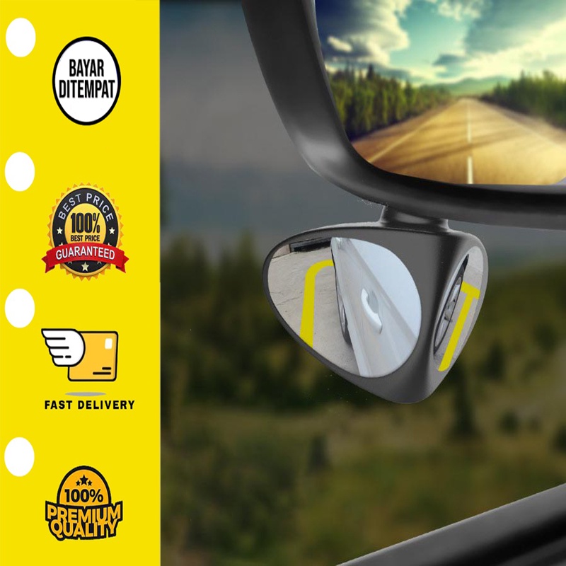 Kaca Spion Mobil Blind Spot Cermin Sudut Cermin 360 Rotasi Adjustable Cembung Spion untuk Safety Parking Kiri Cermin Kanan