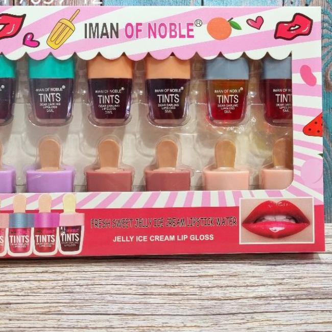 ☑ 12 Pcs Lip Tint Liptint Iman Of Noble Ice Cream ♧