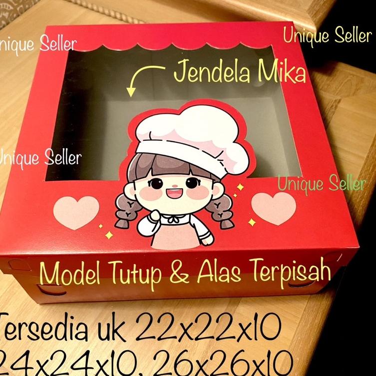 

X24 [10 pcs] Dus Box Kotak Hampers Merah CHEF isi 10 pcs / Dus Box Kotak Lamaran 22x22x10 24x24x10 26x26x12 cm / Dus Box Kotak Roti Kue Tunangan Tingjing Imlek Merah Motif 22x22 24x24 26x26 x 12 cm / Dus Box Kotak Motif Lucu Uk 22 24 26 BIG DISKON ㆅ