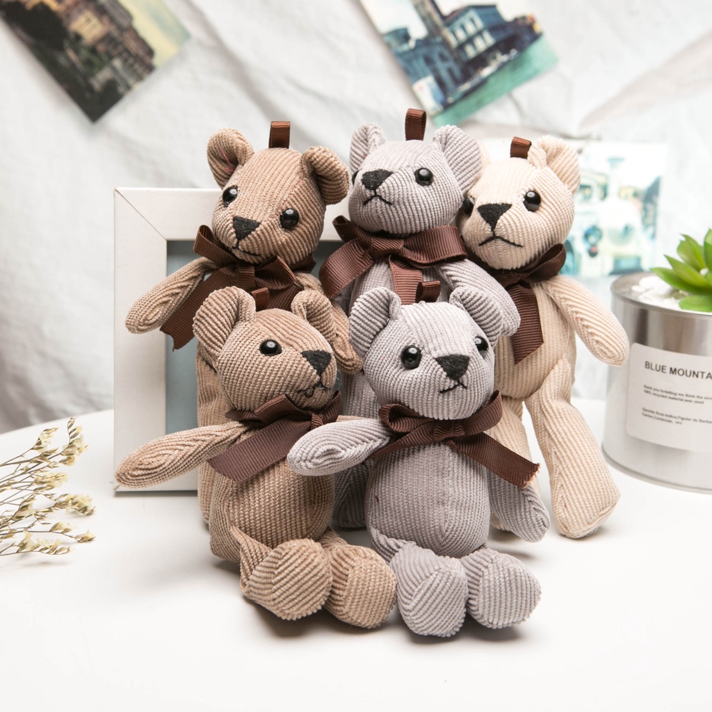 Beruang Kecil Multi-Warna Bergaris Beruang Mainan Boneka Boneka Boneka Pernikahan Wedding Kegiatan Perusahaan Hadiah Ulang Tahun