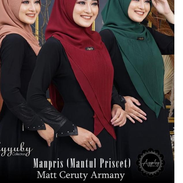 ✸ HIJAB BERGO KHIMAR HOODIE MANPRIS (MANTUL PRISKET) ORI AYYUBIY BAHAN CERUTYBABYDOL ARMANY ➥