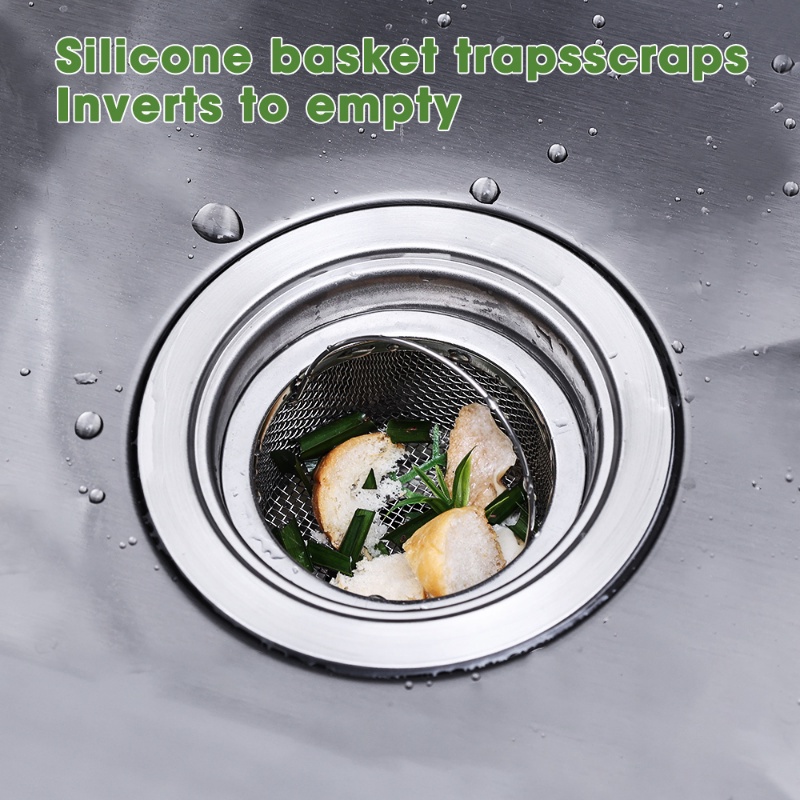 Saringan Sampah Wastafel Dapur Screen/Saringan Drainase Portable Tahan Lama Stainless Steel