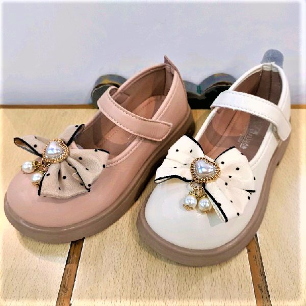 Sepatu Fahion Pentofel Anak Perempuan Pita Mutiara A-234