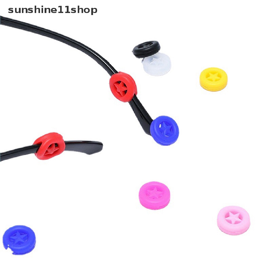 Sho 5pasang Penahan Kacamata Anti Slip Kacamata Bulat Silikon Temple Sleeve N