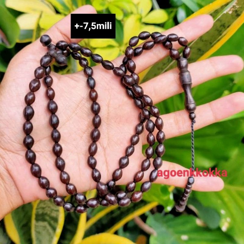 Tasbih 99 OVAL 7,5 mm hitam kokka kaokah fukahah