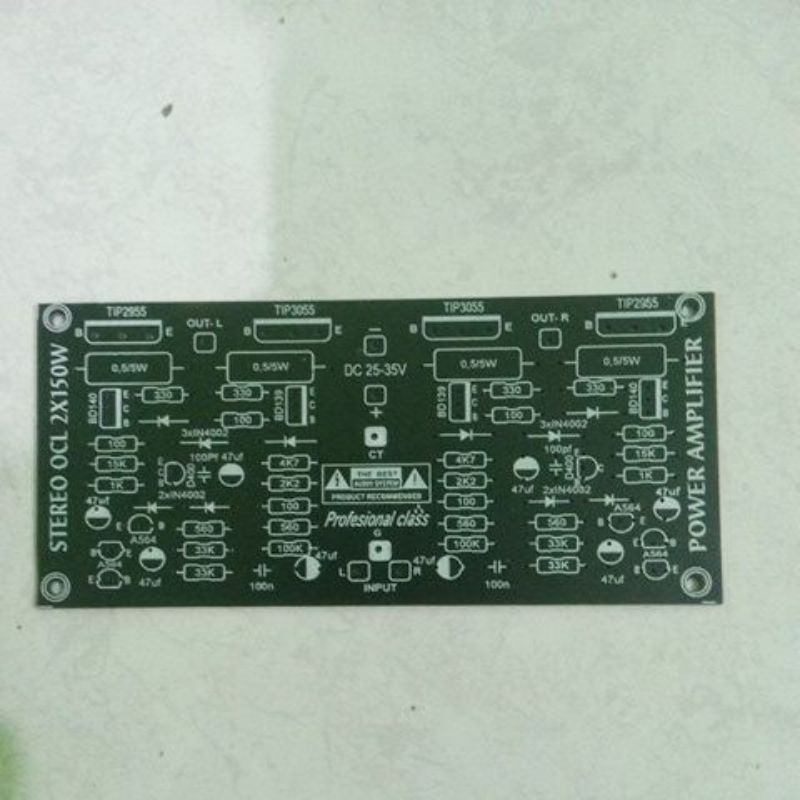 pcb power amplifier  ocl 150 wat stereo