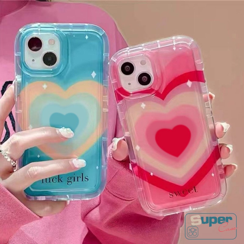 Casing Bening Warna Permen Untuk Realme C53 C21Y C55 C35 C25 C15 C25Y C25s C12 C30 C33 C20A C11 C20 9I 5i 7I 5 6i C2 C1 5s C11 C3 Gradasi Sweet Love Heart Soft Airbag Shockproof Case