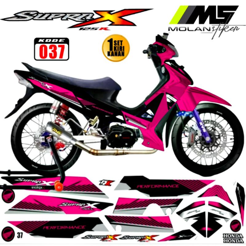 Decal Sticker Striping Variasi Supra X 125 R 2007-2013 Honda Supra X 125 R 2005-2007 Supra X 125 Bat