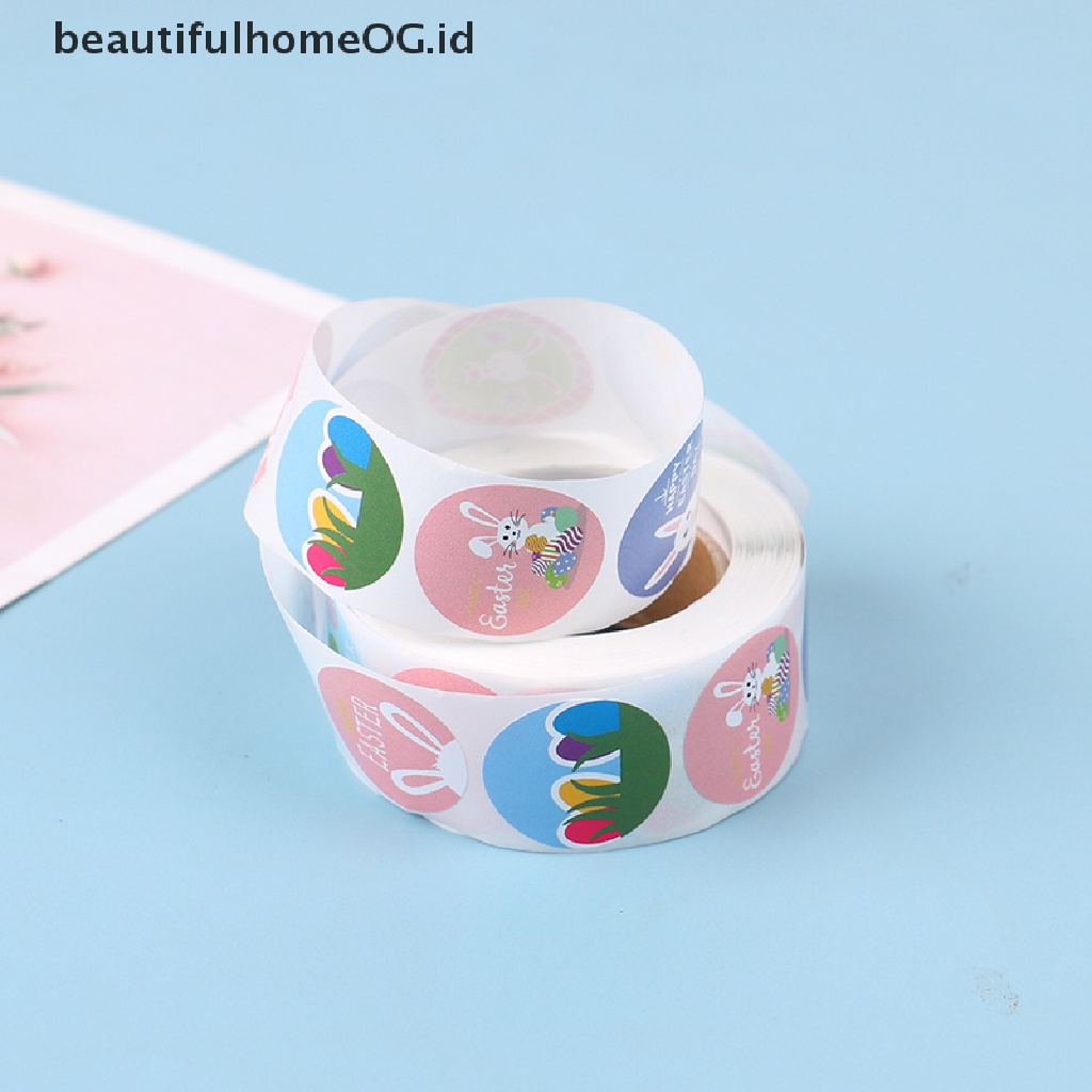 // Beautifulhomeog.id// Happy Easter Stiker Kelinci Self Adhesive Seal Label Sticker Decor Handmade **