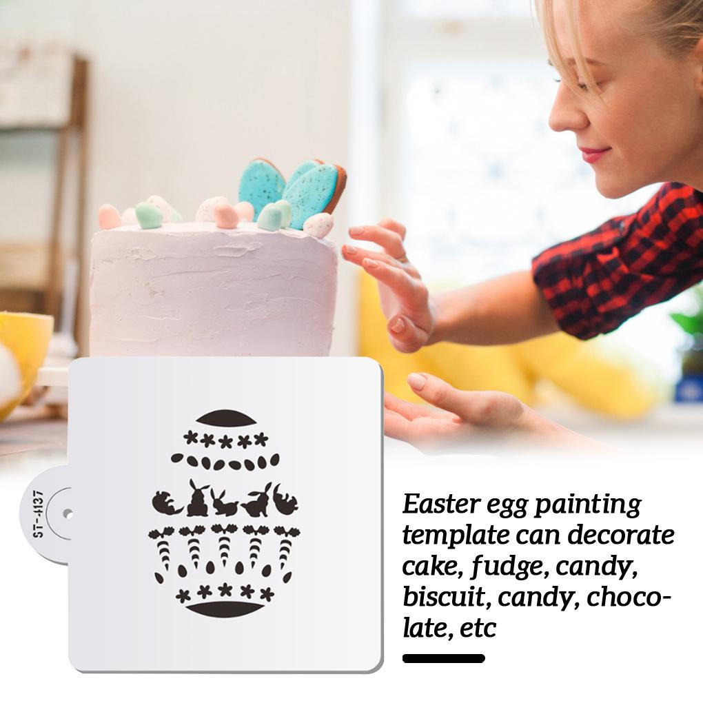 Cetakan Stensil Dekorasi Kue Fondant Stensil Paskah Cookie Dessert Template Kue Baking Decorating Spray Mold