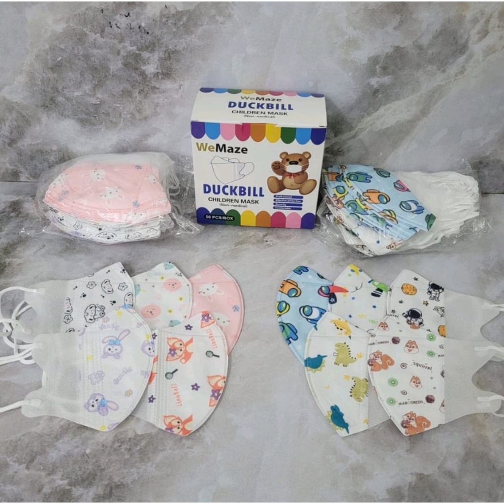 JM Masker Duckbill anak 3ply isi 50 motif karakter duck bill kids murah laris