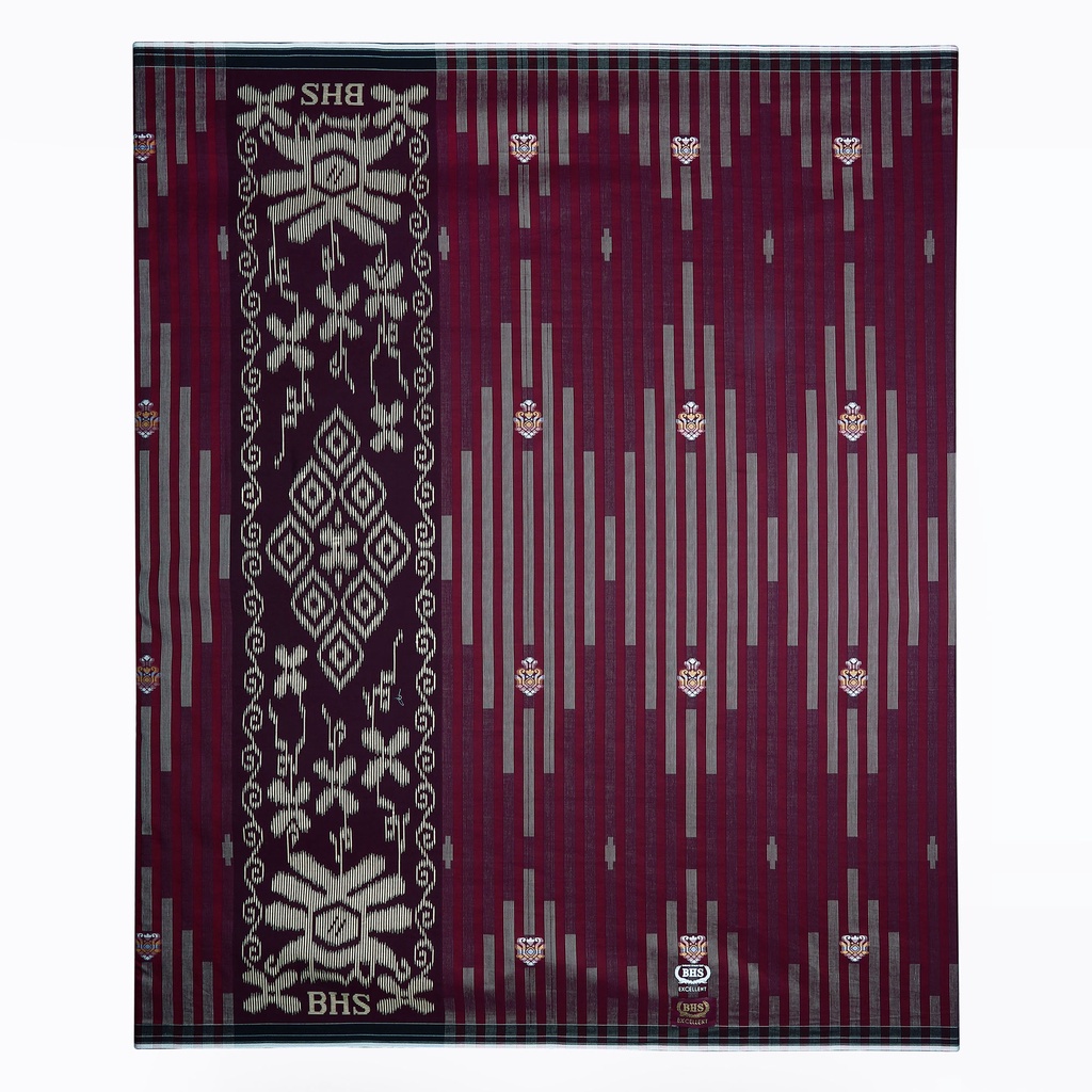 Sarung BHS Excellent Gold Motif Songket Piramida Merah Maroon/ EXC GOLD SPM