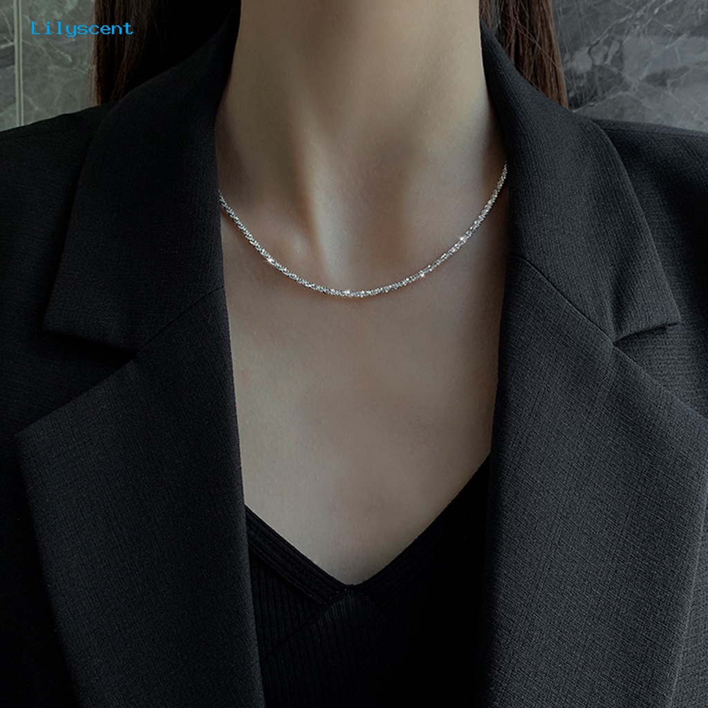 [LS] Wanita Kalung Cahaya Mewah Geometris Adjustable Ekstensi Rantai Anti Luntur Dekorasi Hadiah Ulang Tahun Berkilau Klavikula Rantai Choker Kalung Perhiasan Halus Untuk Pacaran