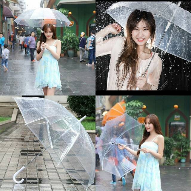 Payung Transparan Bening umbrella transparant Korea umbrella Transparant