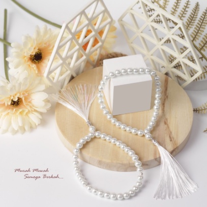 Tasbih Gelang Cantik 33 Butir Mutiara Sintetis + Rumbai