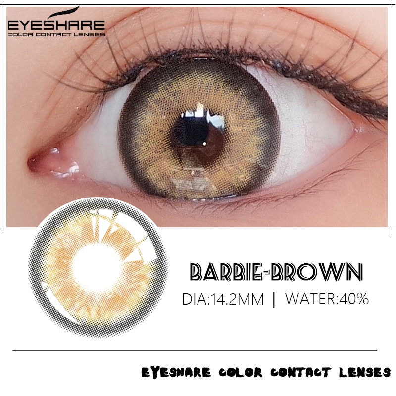 【COD】BARBIE SOFTLENS GRAY Soft Colored Contact lens Yearly Use Big Eye 14.2mm Soflen Mata