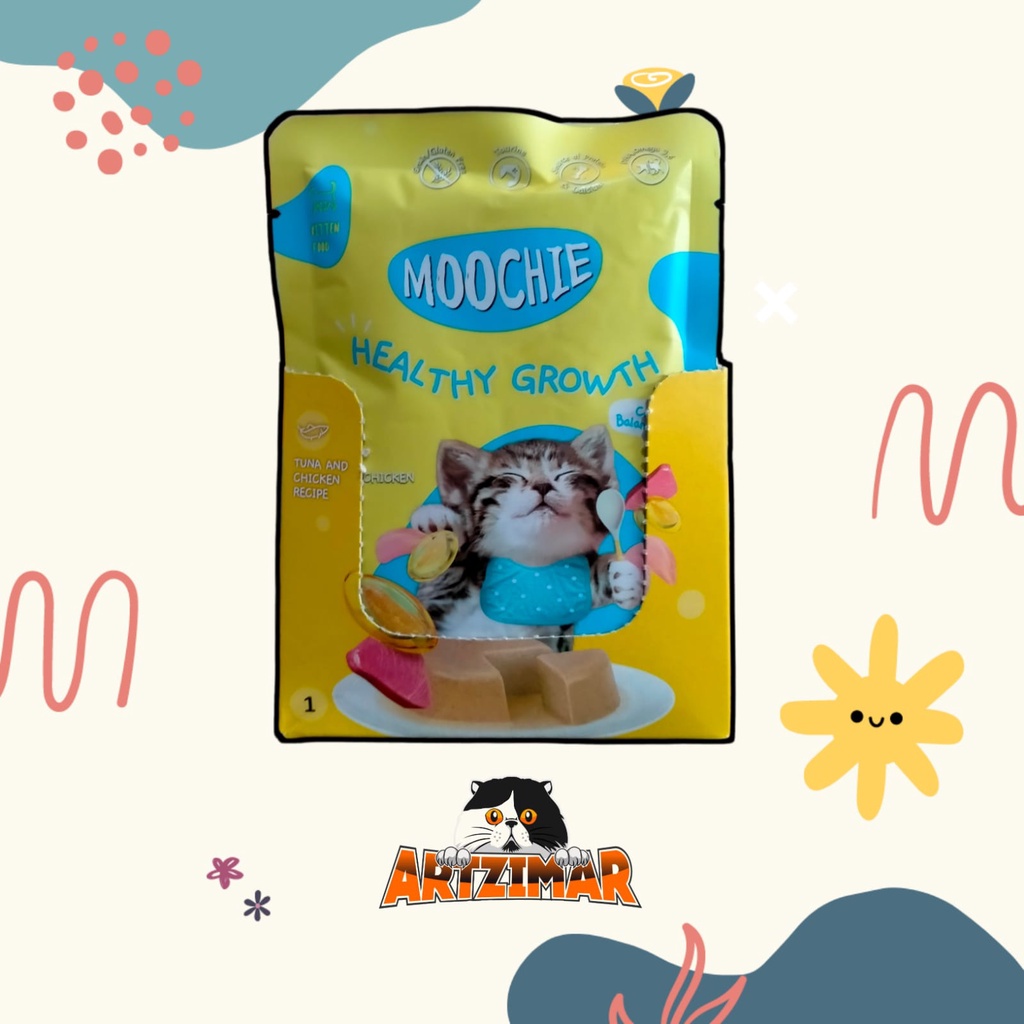 Moochie Healthy Growth Pouch 70gr Makanan Kucing Untuk Pertumbuhan Kitten