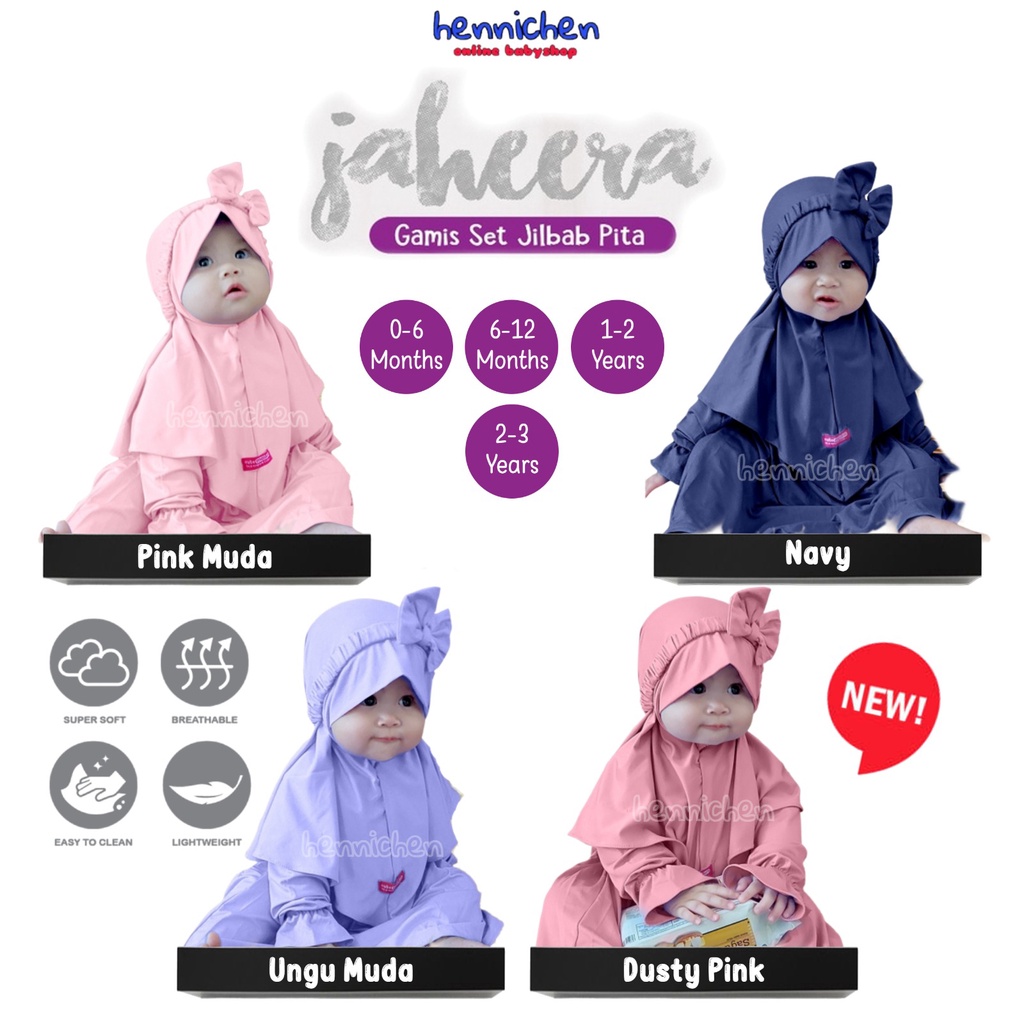 PROMO 7.7 GAMIS JAHEERA GAMIS + JILBAB ANAK PEREMPUAN GAMIS BAJU LEBARAN ANAK 0-3 TAHUN