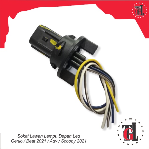 Soket Lawan Lampu Depan Led Genio / Beat 2021 / Adv / Scoopy 2021 - Ckd -
