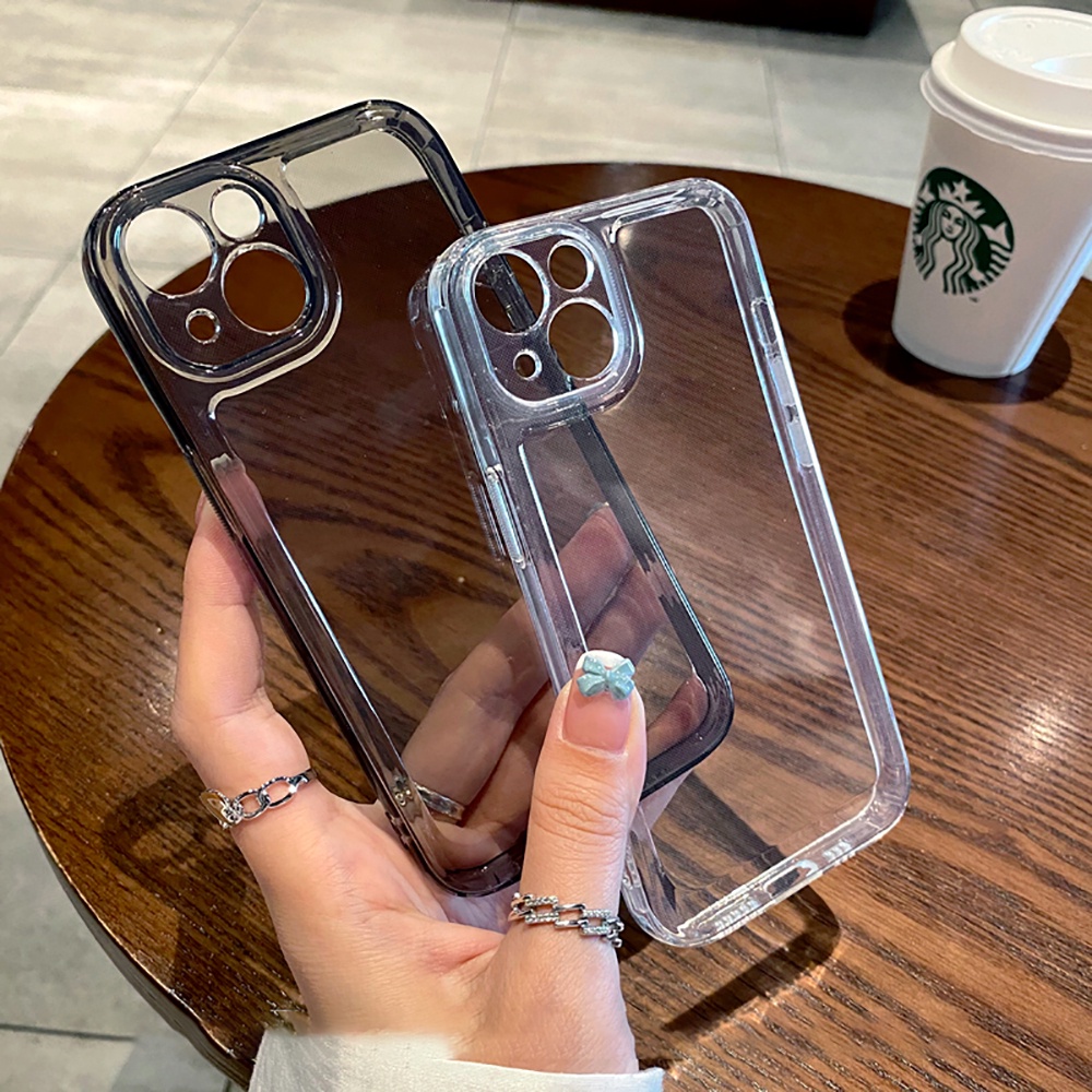 Casing Soft Case TPU Transparan Untuk IPhone 14 13 12 11 Pro Max X XR 8 7 Plus 7 8 SE Xs Max 14 Pro Max