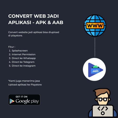 WEBVIEW - CONVERT WEB JADI APLIKASI bisa diupload