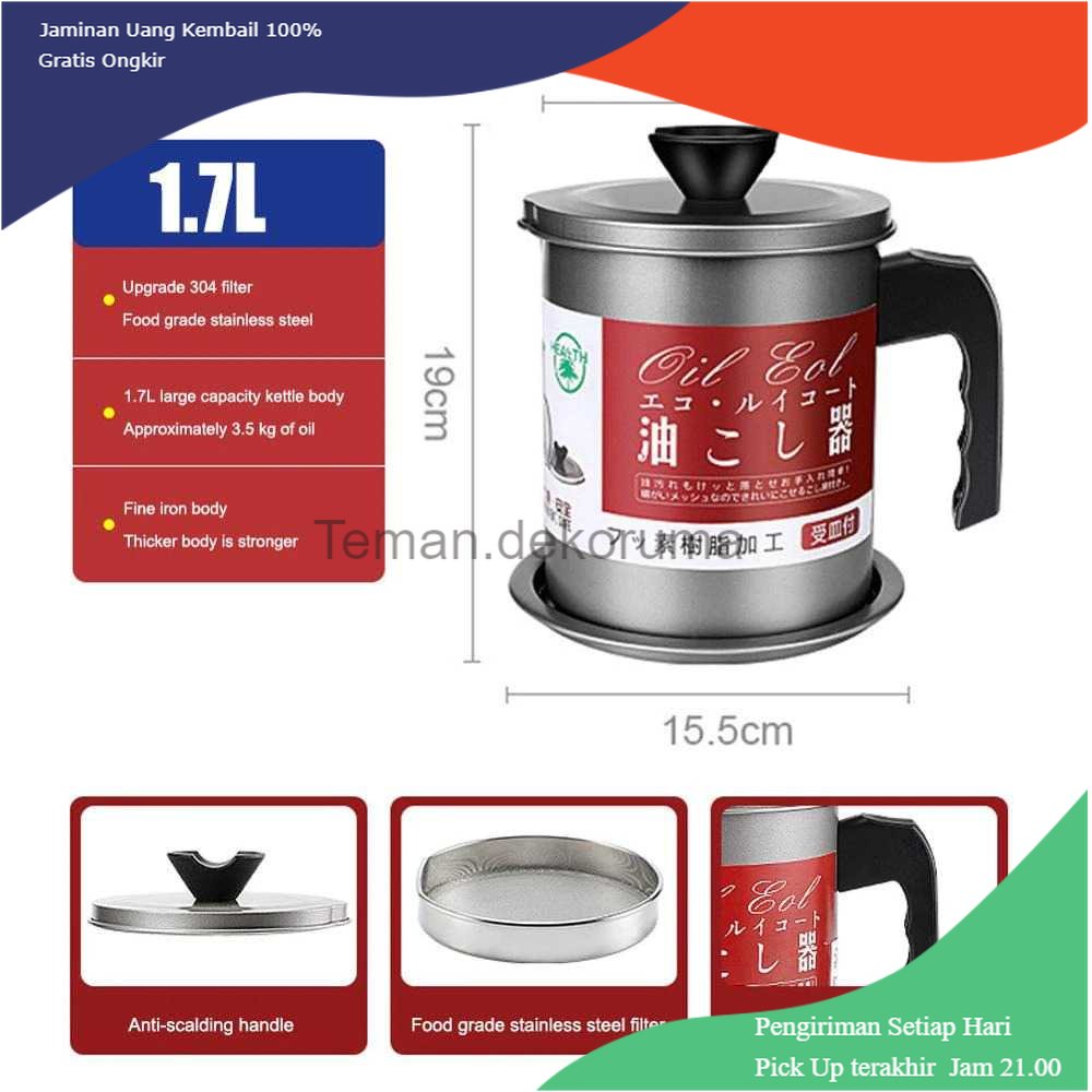 TD - DPR HEALTH Tempat Saringan Minyak Oil Strainer Pot Stainless 1.7L - G2103