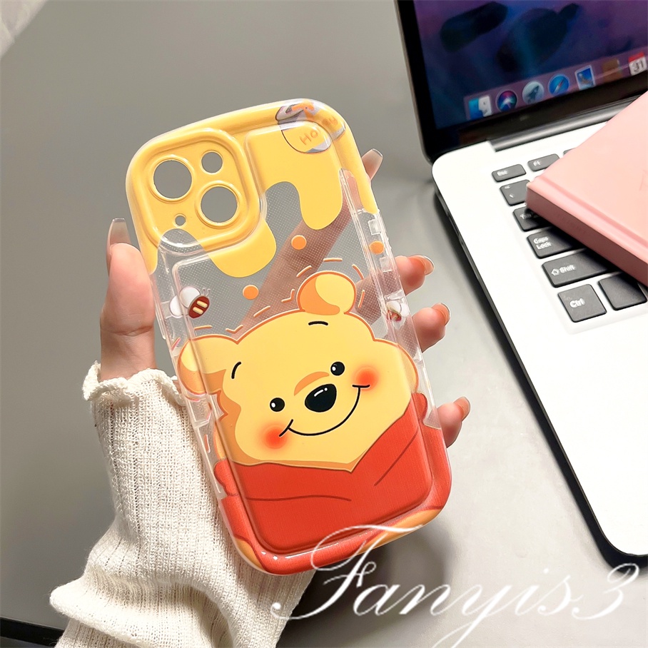 Compatible For IPhone 14 13 12 11 Pro Max X XR Xs Max 8 7 Plus SE 2020 Kompatibel Untuk Strawberry Bear Winnie Sabun Casing Ponsel Bening TPU Soft Cover