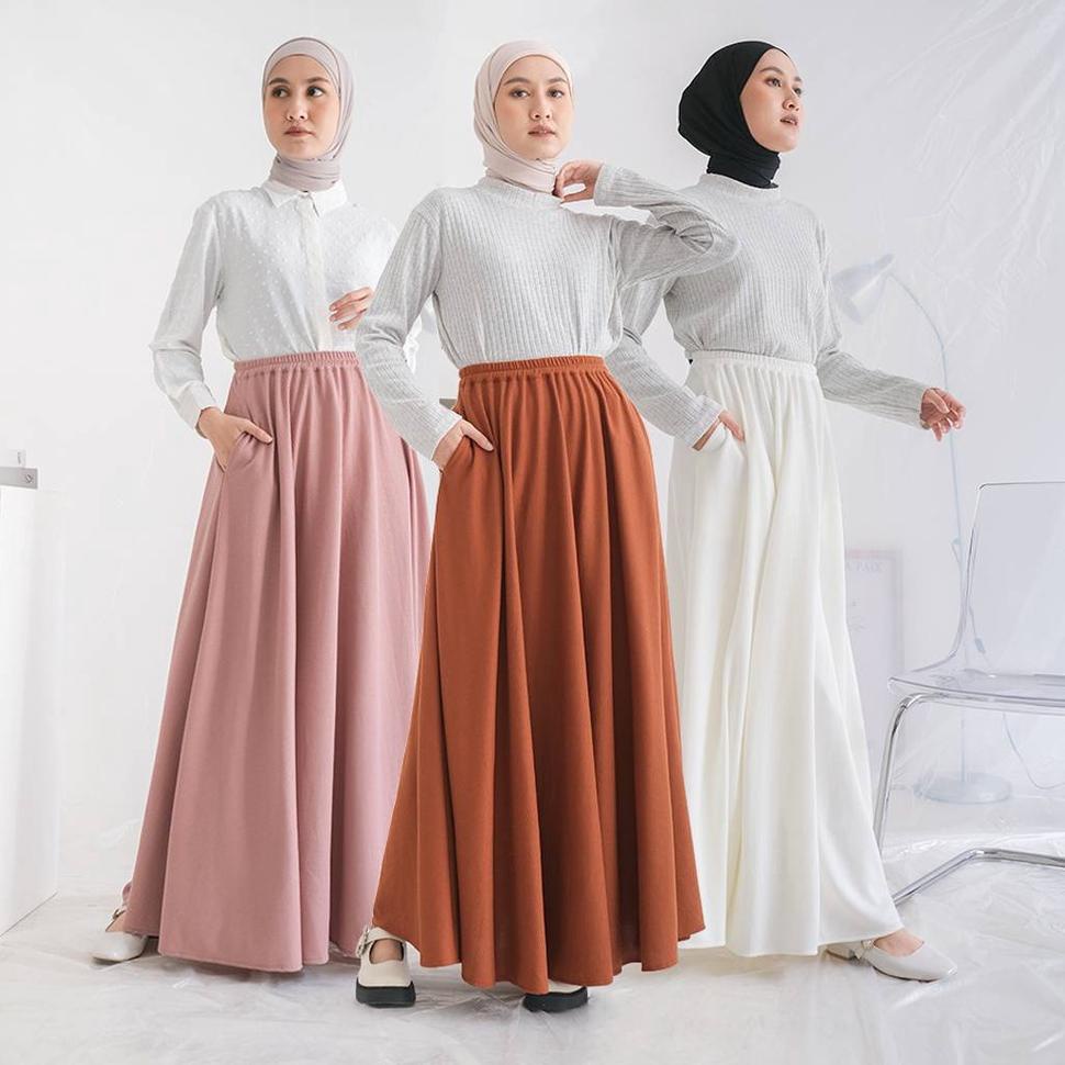 New Stock Vafe Skirt by Rokgaliya | rok lebar | rok waffle | rok daily
