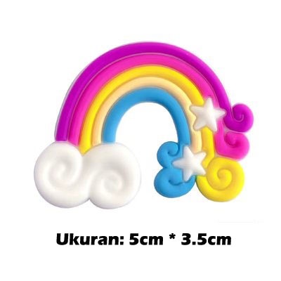 Cake topper hiasan kue clay pelangi rainbow awan Kecil 3D Bahan Clay Resin Warna Warni