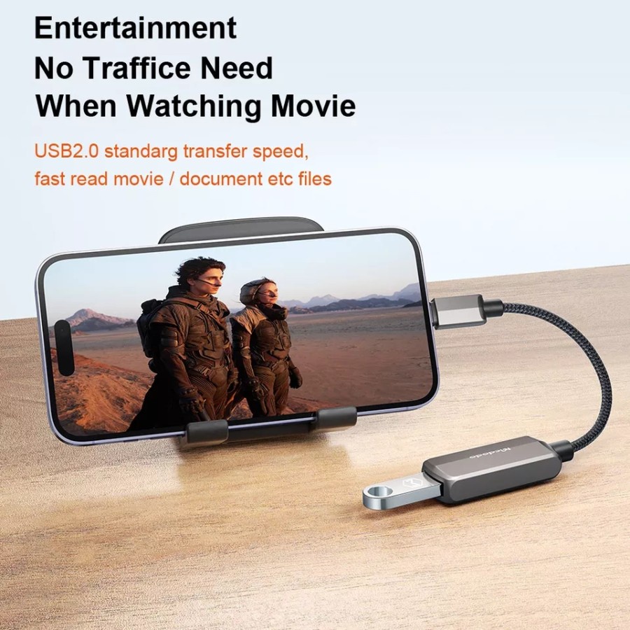 MCDODO OTG iPhone Converter To USB Sup UP to 2TB Hardisk + Lightning Power CA-2690