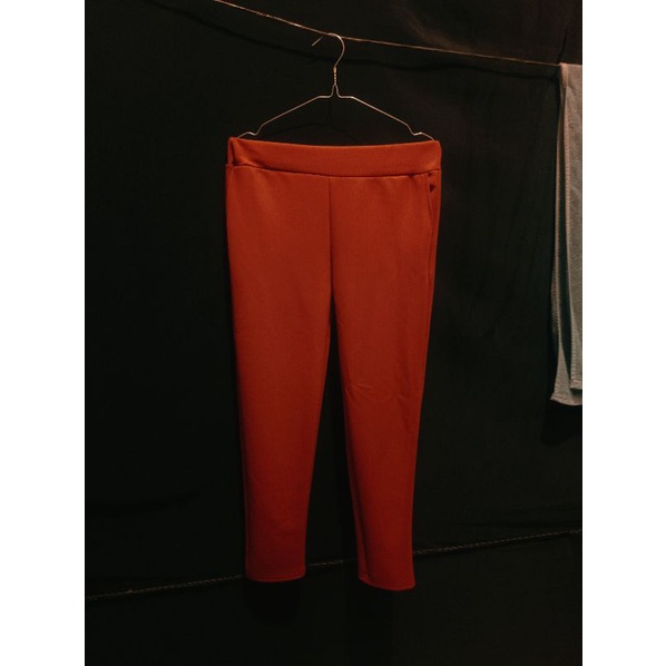 BAGGY PANTS SCUBA KNIT RAJUT RIB