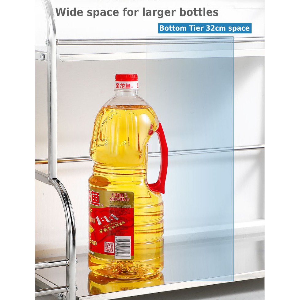 Rak Bumbu Masak Dapur Serbaguna Susun Tingkat Stainless Spice Rack