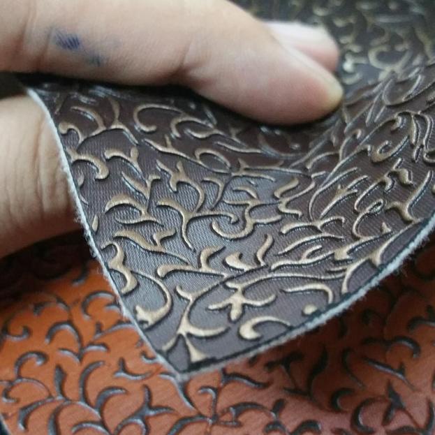 ♟ KAIN / OSKAR / SPON / KULIT SOFA JOK SINTETIS BUNGA TIMBUL - FLAMINGO ♗